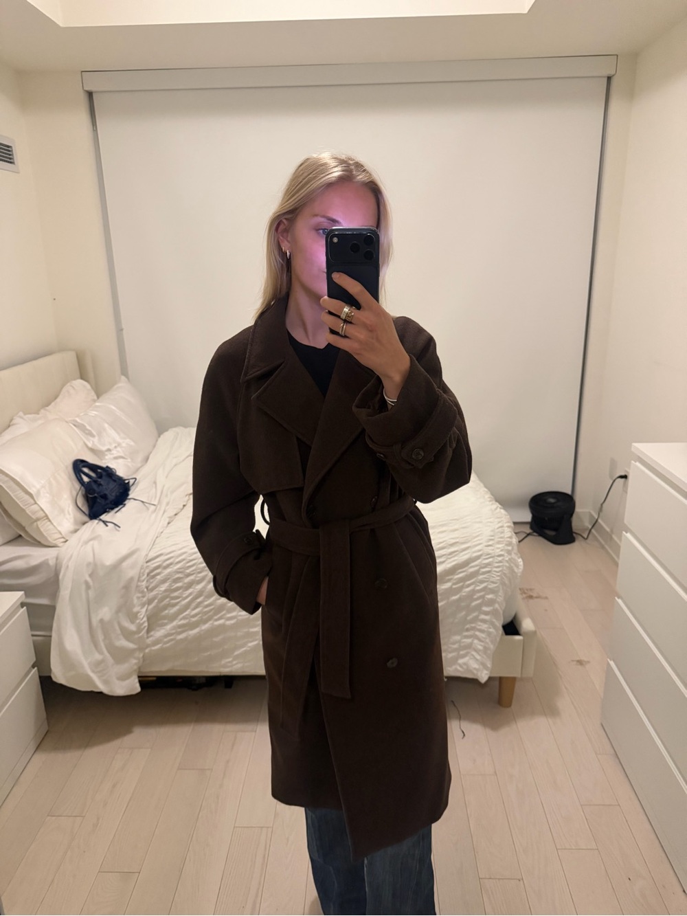Oak & Fort Brown Belted Trench Coat